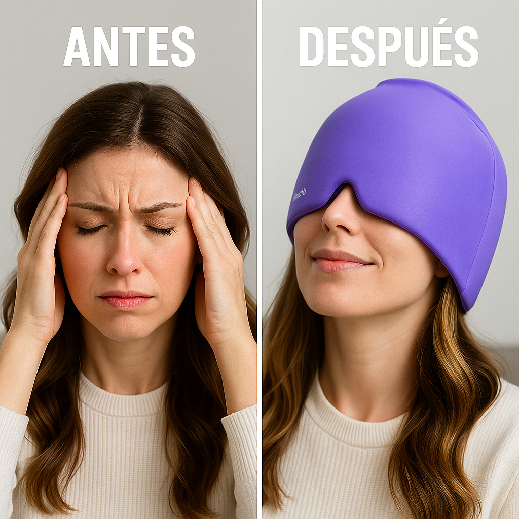 OFERTA 2 X1 GORRO GEL MASAJEADOR DE CABEZA - FRIO Y CALOR