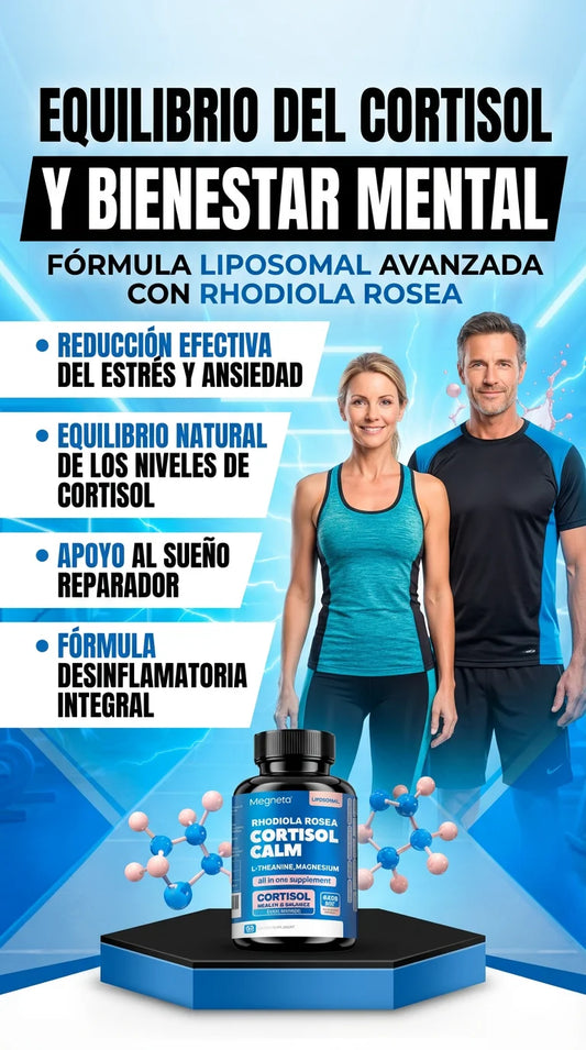 Cortisol Ashwagandha - Adiós Estrés, Equilibra tu Cortisol y Desinflama tu Cuerpo