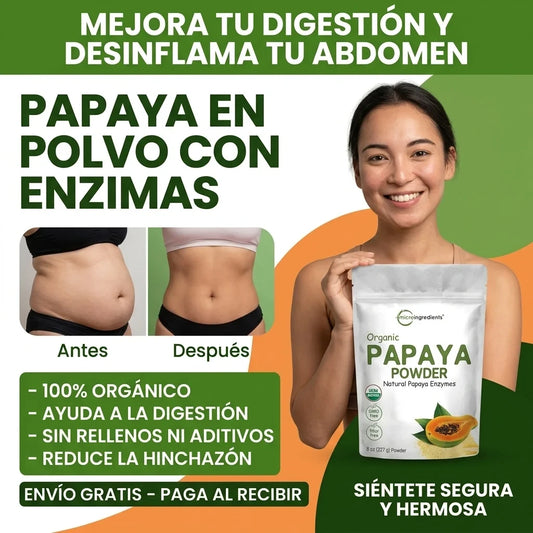 Papaya en Polvo – Mejora tu Digestión y Desinflama tu Abdomen Naturalmente