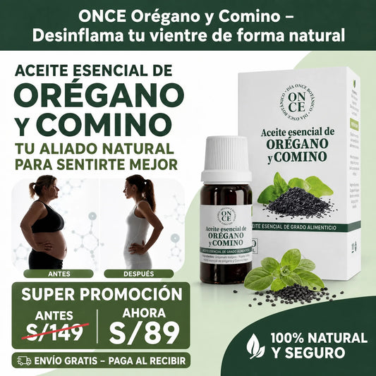ONCE Orégano y Comino – Desinflama tu vientre de forma natural