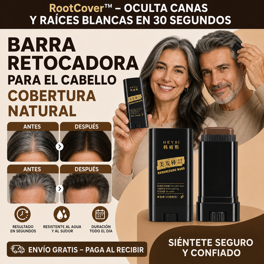 RootCover™ – Oculta Canas y Raíces Blancas en 30 Segundos