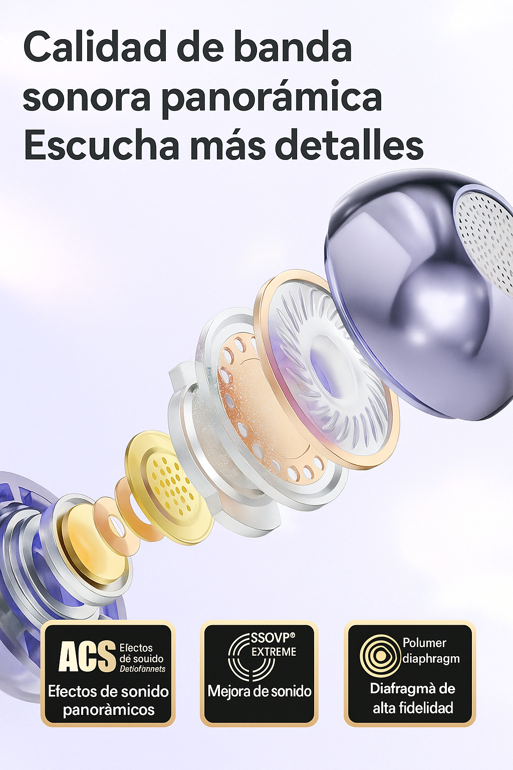 Auriculares Bluetooth M100 con clip de oreja