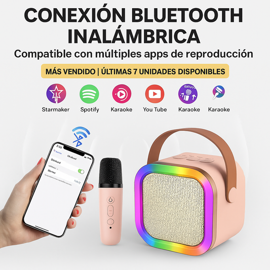 Parlante Karaoke PlayBox™ con Bluetooth 5.3 y Micrófono Inalámbrico