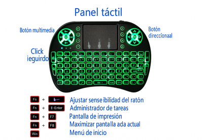 Mini Teclado Inalámbrico Iluminado Para Smart Tv PC Android Tv XBOX