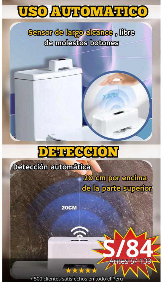 Sensor Automático de Descarga para Inodoros – Higiene sin Contacto